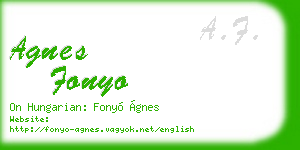 agnes fonyo business card