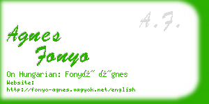 agnes fonyo business card